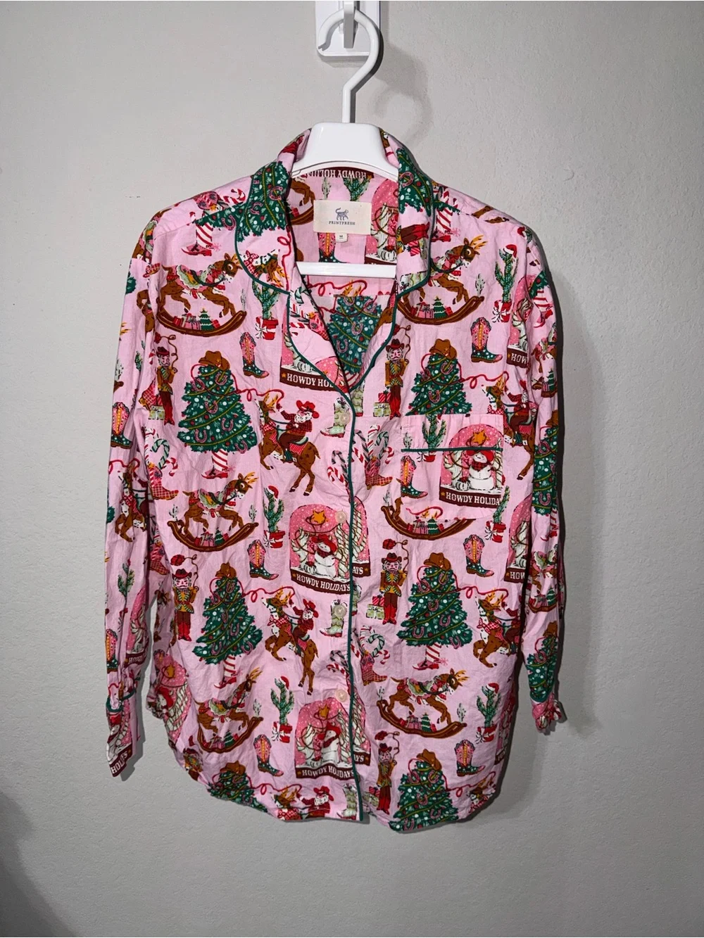 PRINTFRESH - COWBOY CHRISTMAS LONG PAJAMA SET MEDIUM - Picture 5 of 12